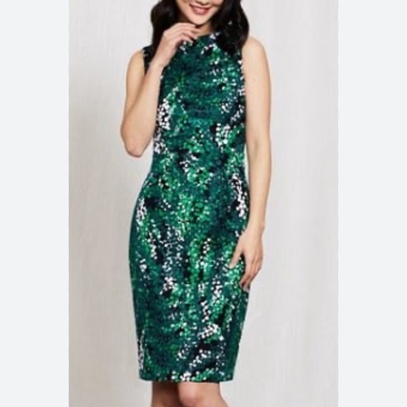 NEW Boden Martha Shift Dress Green Black Print Sleeveless Cotton Blend Size 2 - Picture 1 of 13